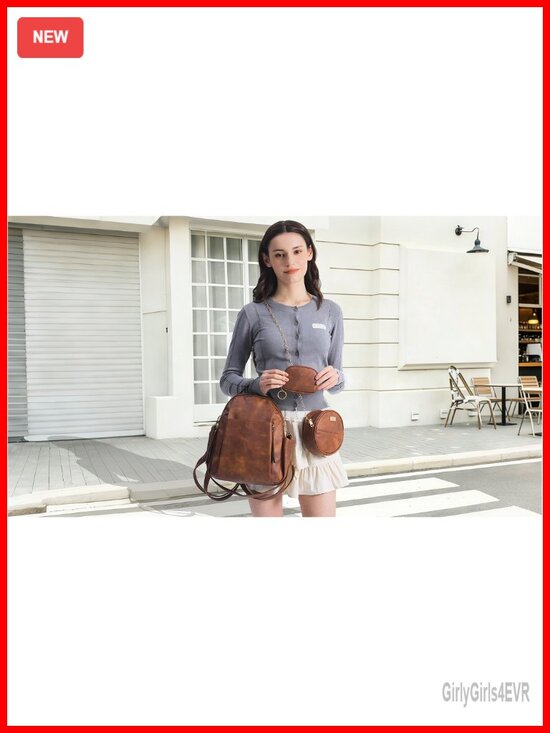 Women\'s PU Leather Small Backpack Purse Convertible Shoulder Handbag Top Handle main image 5